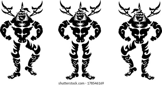tattoo samurai,vector
