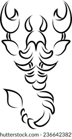 Tattoo of a scorpion, illustration, vector on a white background.