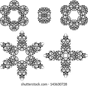 Tattoo Set Circle, Cross, Star