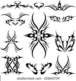 tattoo set design elements and shapes