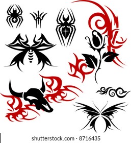 Tattoo Set Vector Illustration