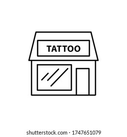 tattoo shop line icon, vector illustration