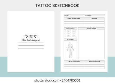 Tattoo Sketch book libro Kdp Interior