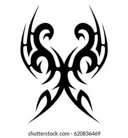 Tattoo sketch tribal vector design. Simple logo. Designer isolated element for decorating the body of women, men and girls arm, leg and other body parts. Abstract illustration.