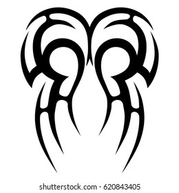 Tattoo sketch tribal vector design. Simple logo. Designer isolated element for decorating the body of women, men and girls arm, leg and other body parts. Abstract illustration.