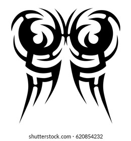 Tattoo sketch tribal vector design. Simple logo. Designer isolated element for decorating the body of women, men and girls arm, leg and other body parts. Abstract illustration.