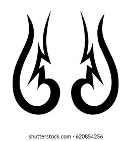 Tattoo sketch tribal vector design. Simple logo. Designer isolated element for decorating the body of women, men and girls arm, leg and other body parts. Abstract illustration.