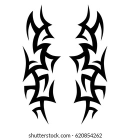Tattoo sketch tribal vector design. Simple logo. Designer isolated element for decorating the body of women, men and girls arm, leg and other body parts. Abstract illustration.