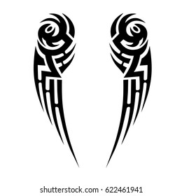 Tattoo sketch tribal vector design. Simple logo. Designer isolated element for decorating the body of women, men and girls arm, leg and other body parts. Abstract illustration.