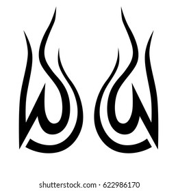Tattoo sketch tribal vector design. Simple logo. Designer isolated element for decorating the body of women, men and girls arm, leg and other body parts. Abstract illustration.