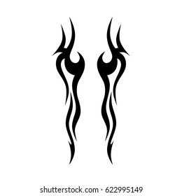 Tattoo sketch tribal vector design. Simple logo. Designer isolated element for decorating the body of women, men and girls arm, leg and other body parts. Abstract illustration.