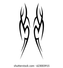 Tattoo sketch tribal vector design. Simple logo. Designer isolated element for decorating the body of women, men and girls arm, leg and other body parts. Abstract illustration.