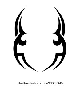 Tattoo sketch tribal vector design. Simple logo. Designer isolated element for decorating the body of women, men and girls arm, leg and other body parts. Abstract illustration.