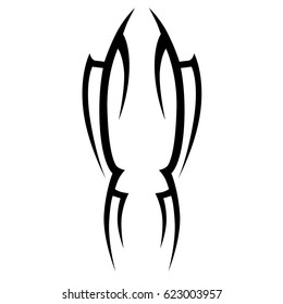 Tattoo sketch tribal vector design. Simple logo. Designer isolated element for decorating the body of women, men and girls arm, leg and other body parts. Abstract illustration.