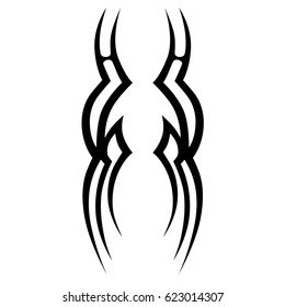 Tattoo sketch tribal vector design. Simple logo. Designer isolated element for decorating the body of women, men and girls arm, leg and other body parts. Abstract illustration.