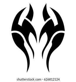 Tattoo sketch tribal vector design. Simple logo. Designer isolated element for decorating the body of women, men and girls arm, leg and other body parts. Abstract illustration.