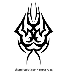 Tattoo sketch tribal vector designs. Simple logo. Designer isolated element for ideas decorating the body of women, men and girls arm, leg and other body parts. Abstract illustration.