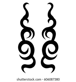 Tattoo sketch tribal vector designs. Simple logo. Designer isolated element for ideas decorating the body of women, men and girls arm, leg and other body parts. Abstract illustration.