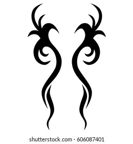 Tattoo sketch tribal vector designs. Simple logo. Designer isolated element for ideas decorating the body of women, men and girls arm, leg and other body parts. Abstract illustration.