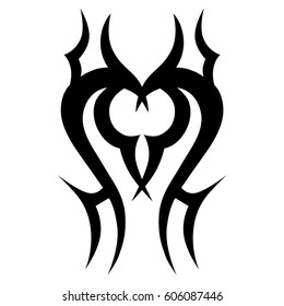 Tattoo sketch tribal vector designs. Simple logo. Designer isolated element for ideas decorating the body of women, men and girls arm, leg and other body parts. Abstract illustration.