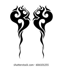 Tattoo sketch tribal vector designs. Simple logo. Designer isolated element for ideas decorating the body of women, men and girls arm, leg and other body parts. Abstract illustration.