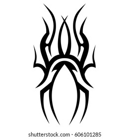 Tattoo sketch tribal vector designs. Simple logo. Designer isolated element for ideas decorating the body of women, men and girls arm, leg and other body parts. Abstract illustration.