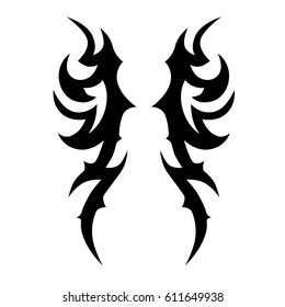Tattoo sketch tribal vector designs. Simple logo. Designer isolated element for ideas decorating the body of women, men and girls arm, leg and other body parts. Abstract illustration.