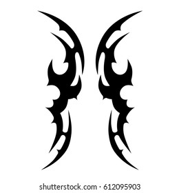 Tattoo sketch tribal vector designs. Simple logo. Designer isolated element for ideas decorating the body of women, men and girls arm, leg and other body parts. Abstract illustration.