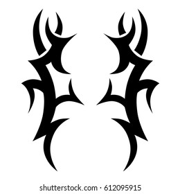 Tattoo sketch tribal vector designs. Simple logo. Designer isolated element for ideas decorating the body of women, men and girls arm, leg and other body parts. Abstract illustration.