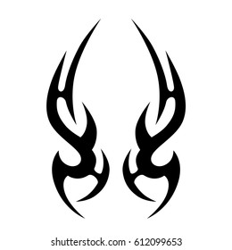 Tattoo sketch tribal vector designs. Simple logo. Designer isolated element for ideas decorating the body of women, men and girls arm, leg and other body parts. Abstract illustration.