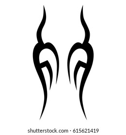 Tattoo sketch tribal vector designs. Simple logo. Designer isolated element for ideas decorating the body of women, men and girls arm, leg and other body parts. Abstract illustration.