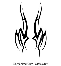 Tattoo sketch tribal vector designs. Simple logo. Designer isolated element for ideas decorating the body of women, men and girls arm, leg and other body parts. Abstract illustration.