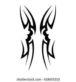 Tattoo sketch tribal vector designs. Simple logo. Designer isolated element for ideas decorating the body of women, men and girls arm, leg and other body parts. Abstract illustration.