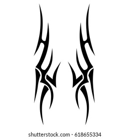Tattoo sketch tribal vector designs. Simple logo. Designer isolated element for ideas decorating the body of women, men and girls arm, leg and other body parts. Abstract illustration.