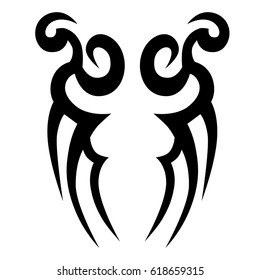 Tattoo sketch tribal vector designs. Simple logo. Designer isolated element for ideas decorating the body of women, men and girls arm, leg and other body parts. Abstract illustration.