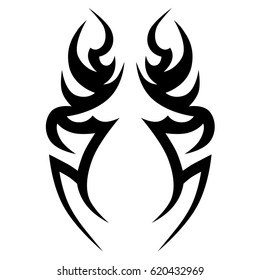 Tattoo sketch tribal vector designs. Simple logo. Designer isolated element for ideas decorating the body of women, men and girls arm, leg and other body parts. Abstract illustration.