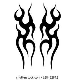 Tattoo sketch tribal vector designs. Simple logo. Designer isolated element for ideas decorating the body of women, men and girls arm, leg and other body parts. Abstract illustration.