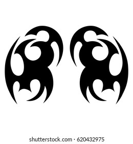 Tattoo sketch tribal vector designs. Simple logo. Designer isolated element for ideas decorating the body of women, men and girls arm, leg and other body parts. Abstract illustration.