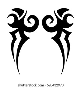 Tattoo sketch tribal vector designs. Simple logo. Designer isolated element for ideas decorating the body of women, men and girls arm, leg and other body parts. Abstract illustration.