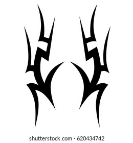 Tattoo sketch tribal vector designs. Simple logo. Designer isolated element for ideas decorating the body of women, men and girls arm, leg and other body parts. Abstract illustration.