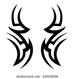 Tattoo sketch tribal vector designs. Simple logo. Designer isolated element for ideas decorating the body of women, men and girls arm, leg and other body parts. Abstract illustration.