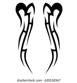 Tattoo sketch tribal vector designs. Simple logo. Designer isolated element for ideas decorating the body of women, men and girls arm, leg and other body parts. Abstract illustration.