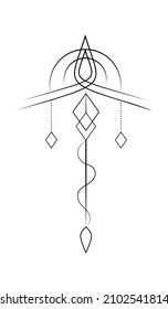 tattoo sketch using geometric shapes, lines and arcs
