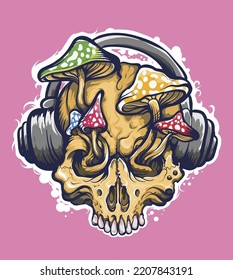 tattoo skull collection t  shirt design graphic illustration arthard draw viking celtic nft collection abstract drawings pencil art mushrooms  music  colorful print headphones dj party party tattoo
