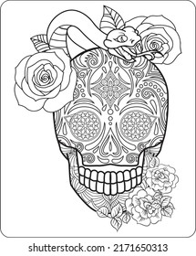 Tattoo Skull Coloring Pages for Kids and Adults
