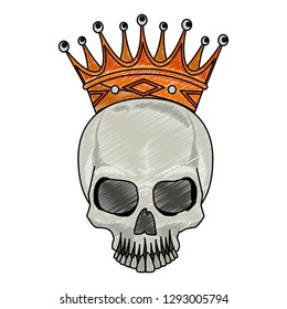 Tattoo skull drawing scribble