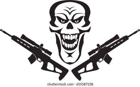 tattoo skull and guns