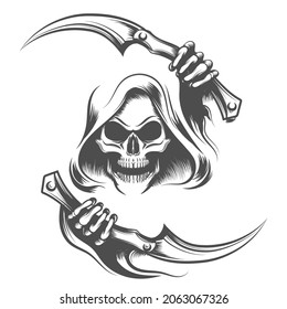 Skeleton with scythe Royalty Free Stock SVG Vector