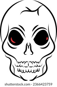 Tattoo of a skull, illustration, vector on a white background.