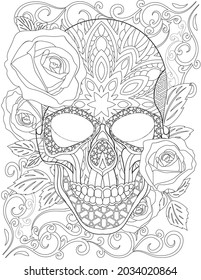 Tattoo Skull Line Drawing